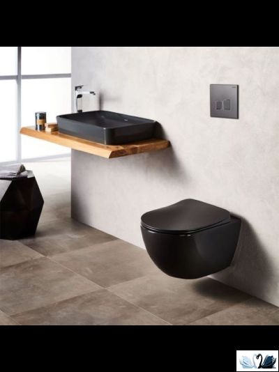 Унитаз Creavit Free FE322-11SM00E-0000 Black подвесной, черный. Безободковый смыв, матовая поверхность