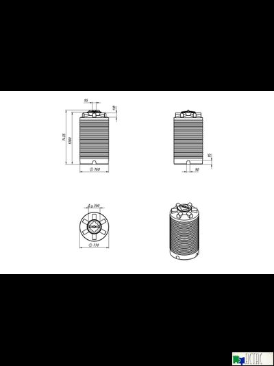 Емкость Экопром ЭВЛ-Т 500 л черная