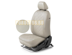 Авточехлы, экокожа, ромб Бежевый для Hyundai Creta (40/60) 2016-2021