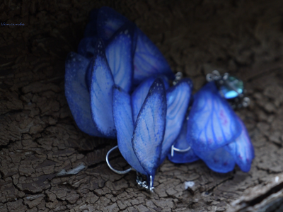 Летние серьги из шёлка "Крылышки Небесной Феи"