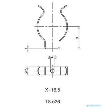 Клипса для ламп Т8