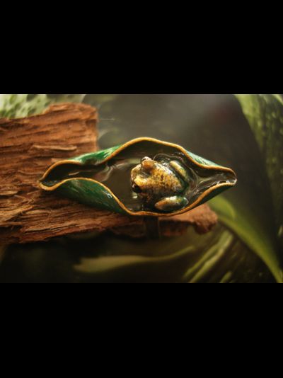 "После дождя", необычное кольцо с тропической лягушкой
