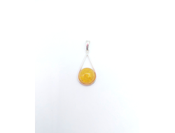 Кулон "Круг" из желтого янтаря