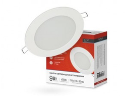 Светильник встраиваемый светодиодный ASD/InHome даунлайт RLP-VC  9W(630lm) 6500К 6K d118(93) белая (без пульс) IP40 4523