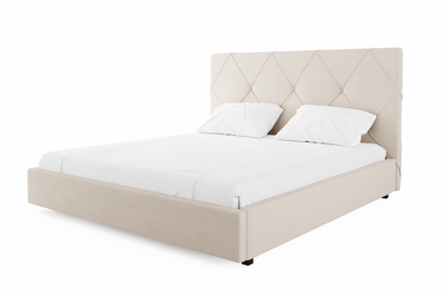 Кровать двуспальная, MyCloud Флай с подъемным механизмом, бельевым ящиком, мягкое изголовье ромбами