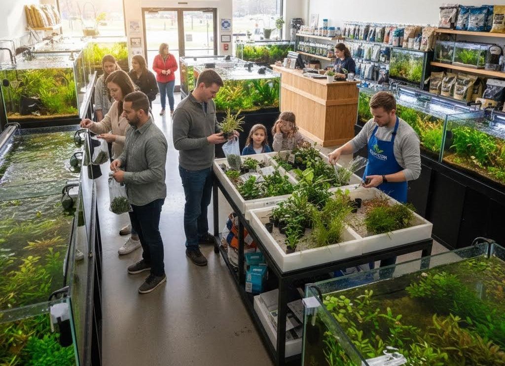 Покупка растений в магазине аквариумном магазине