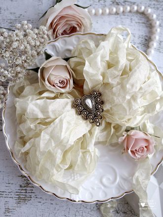 Шебби лента Кремовая в интернет магазине Страна лент