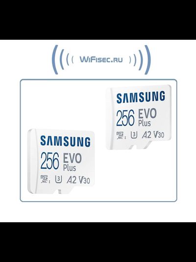 Карта памяти microSDXC UHS-I U3 Samsung EVO PLUS 256 ГБ, 130 МБ/с, Class 10, MB-MC256KA/RU, 1 шт., переходник SD