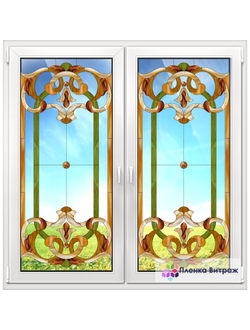 Витражная пленка, витражная пленка самоклеющаяся, пленочный витраж с классическим рисунком матовая