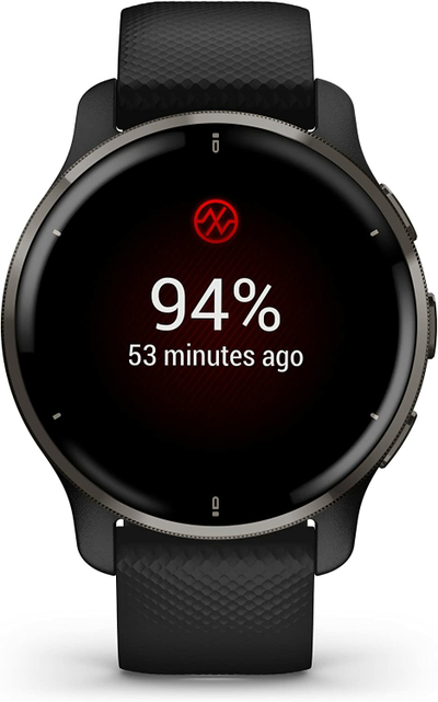 Garmin Venu 2 Plus Slate Stainless Steel Bezel with Black Case and Silicone Band (010-02496-01 / 010-02496-11 / 010-02496-51)