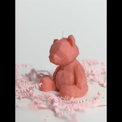 Свеча "Мишка геометрия" пастель