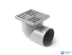 Трап для душевой PRO AQUA 100*100 с нерж. решеткой угловой выпуск Ф50 в Тамбове