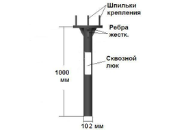 Парковая опора освещения торшерная ОТ 108/76-3,0м