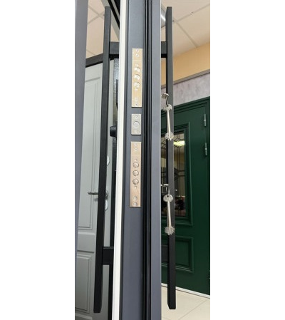 VENMAR (ВЕНМАР). СТАЛЬ 2 мм. ТЕРМО КРОНА ST 120/165 мм. ТЕРМОРАЗРЫВ/ МУАР Ral 7024 (СЕРЫЙ)/ СОФТ БЕЛЫЙ СНЕГ