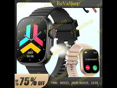 Смapт-чаcы мужcкиe-жeнские 2,01 дюйма, Bluеtооth, влагостойкие IP67, с фонариком