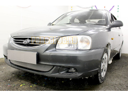 Защита радиатора Hyundai Accent (ТагАЗ) 2001-2012 chrome
