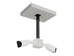 Комплект 2: BOXFORCAM Коробка с сегментом мачты.  Вынос 150 см. для монтажа видеокамер и элементов безопасности. (коробка чёрная/белая)