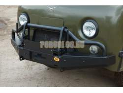 Передний силовой бампер серии Трофи на УАЗ Буханка 2989, 3741, 3909, 2206, 3962, 3303, 39094 1965- (02.051.03)