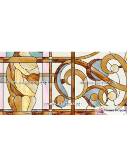 Витражная пленка, витражная пленка самоклеющаяся, пленочный витраж с классическим рисунком с розами