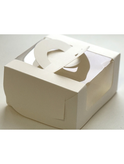 Коробка для бенто-торта с/о с/р (белая), 140*140*80мм