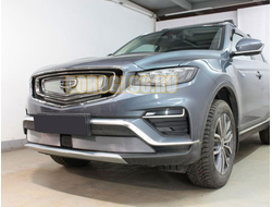 Защита радиатора Geely Atlas Pro 2021- chrome низ (2 части)