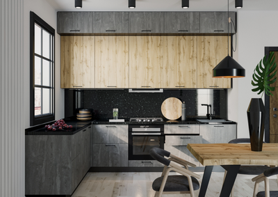 Хелмер кухня модульная с фасадами из ЛДСП разные цвета