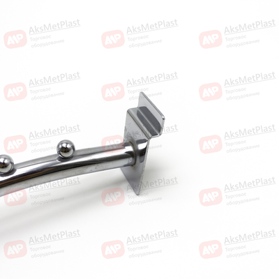 K008 Кронштейн для экономпанелей, наклонный, изогнутый с 9-ю шариками, d-19 мм, длинна 400 мм, хром