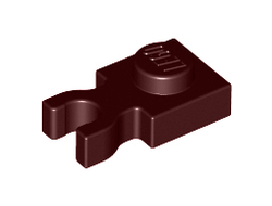 Plate, Modified 1 x 1 with U Clip Thin Vertical Grip, Reddish Brown (4085b / 4597443)