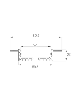 Алюминиевый профиль 4L-9020-SH ANOD Шпаклёвка