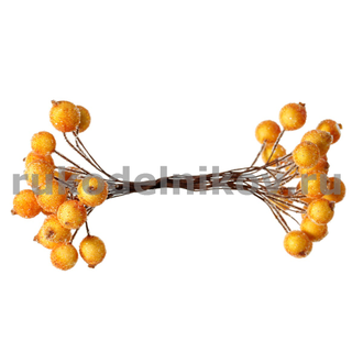 декор "Ягоды в инее", 12х140 мм, цвет-оранжевый, 10 шт/уп