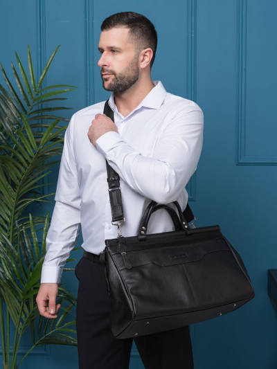 Кожаный саквояж Altamura black (арт. 4025-01)