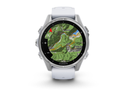 Умные часы Garmin Fenix 8 - 43 мм, AMOLED серебристый корпус, белый ремешок (010-02903-00)