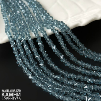 Стекло кристалы фри-форм огранка 2,4-2,8х4-4,2 мм, цвет в ассортименте, цена за нить