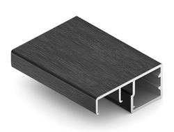 Профиль рамочный узкий 718, с ручкой, Чёрный Крацованный L=...м  DE0718.VP540.BKBAN.CJ  ARISTO *