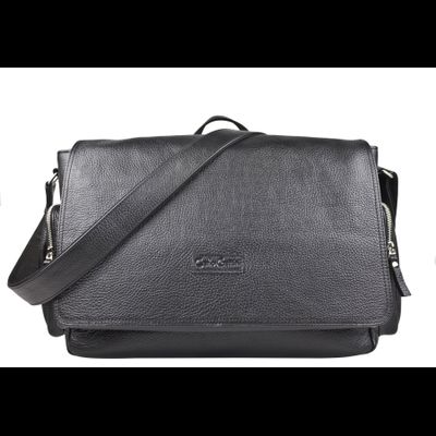 Кожаная мужская сумка Toara black (арт. 5058-61)