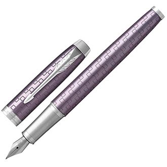 Ручка подарочная перьевая PARKER "IM Premium Dark Violet CT", фиолетовый корпус с гравировкой, хром, синяя, 1931636