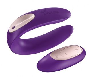 Фиолетовый вибратор для пар с пультом ДУ Satisfyer