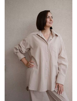 Рубашка оверсайз (бежевая)