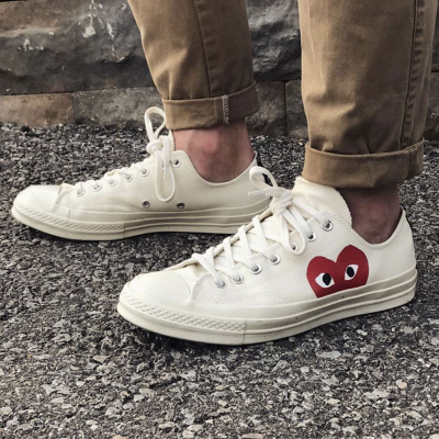 Кеды Converse Comme des Garcons (Конверс Ком де Гарсон) белые низкие