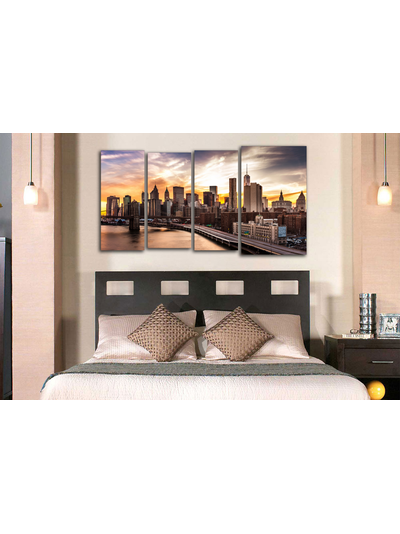 Модульная картина "Закат в Нью-Йорке"