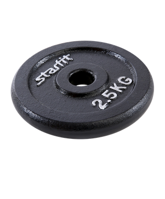 Диск чугунный STARFIT BB-204, d=26 мм, черный 0,5-15 кг