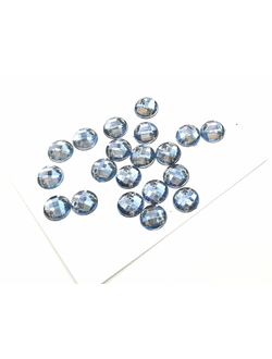 Стразы акриловые пришивные 8 мм, цвет холодный голубой 26
