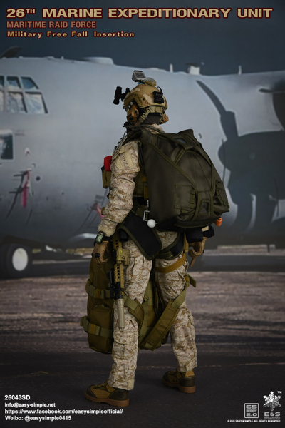 Американский морской пехотинец с парашютом - Коллекционная ФИГУРКА 1/6 MEU MRF Military Free Fall Insertion Desert (26043SD) - Easy&Simple