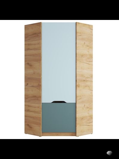Rich Шкаф ШК-003 (угловой) Дуб Крафт золотой - Мята/Сумеречный голубой