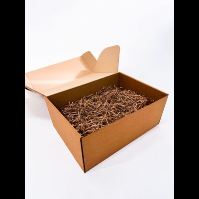 Огромная подарочная коробка GILEV 52x38x22 см с наполнителем и синей лентой