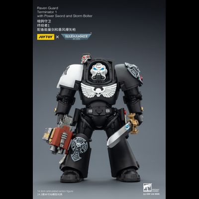 Терминатор Гвардии Ворона (Warhammer 40K) - КОЛЛЕКЦИОННАЯ ФИГУРКА 1/18 Raven Guard Terminator with Power Sword and Storm Bolter (JT03240) - JOYTOY