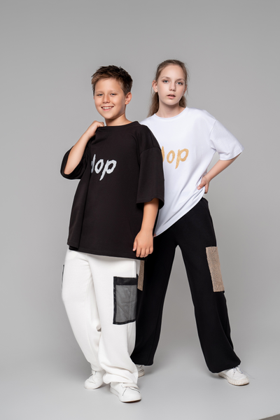 Брюки с накладными карманами из мешковины