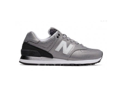 New Balance 574 серебро (кожа)
