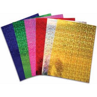 Бумага для творчества цветная самокл.голографическая, 6 листов, 6 цветов, А4,230-51745