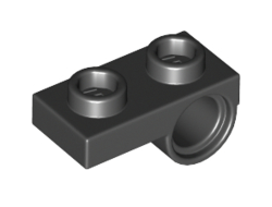 Plate, Modified 1 x 2 with Pin Hole on Bottom, Black (18677 / 6167497 / 6192309)